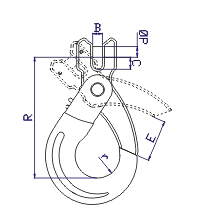 G80 Clevis self-locking hook dia